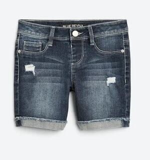 Blue Revival - Folie Flip Cuff Midi Denim Short Size 8